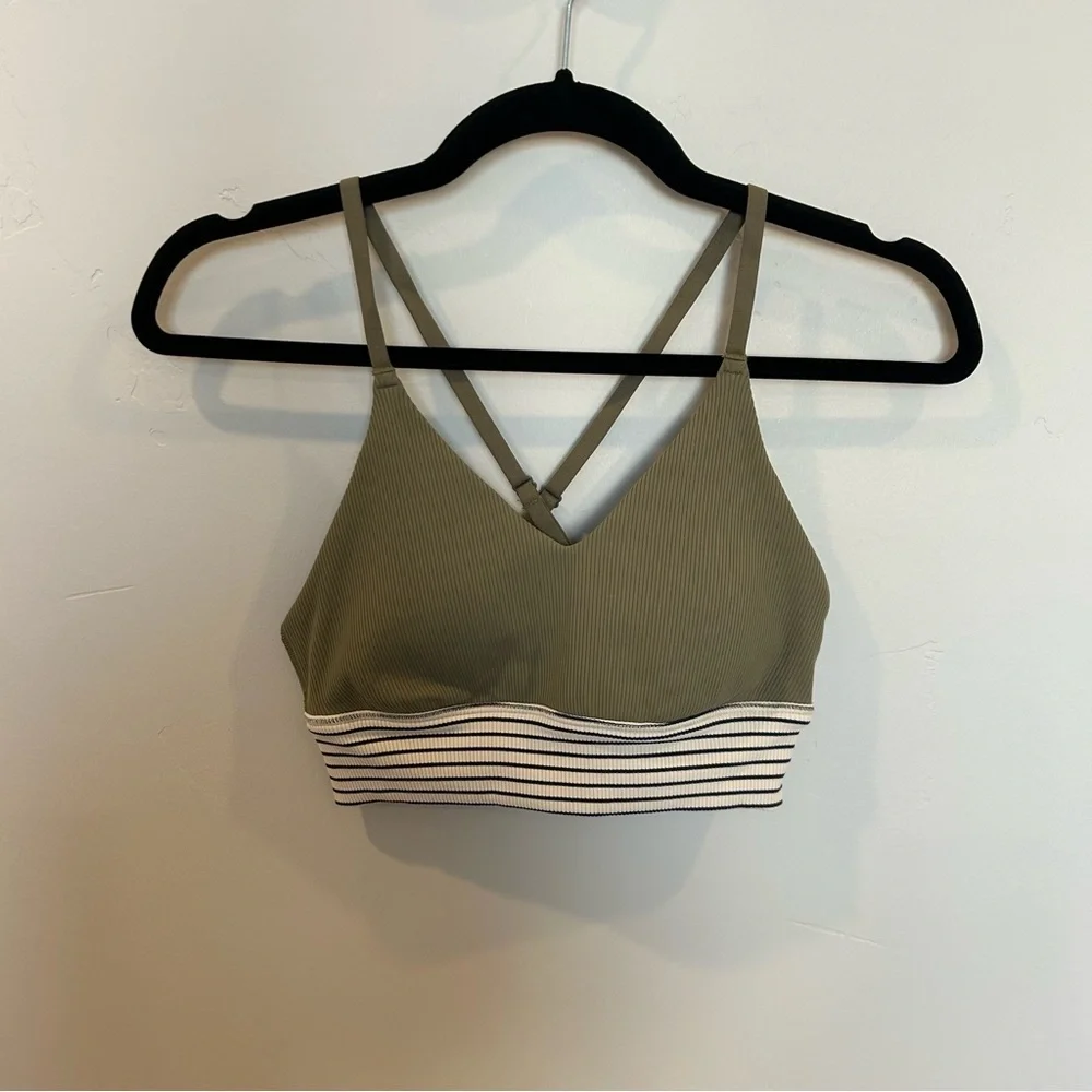 OFFLINE By Aerie Ribbed Scoop Sports Bra, Courtyard, Small